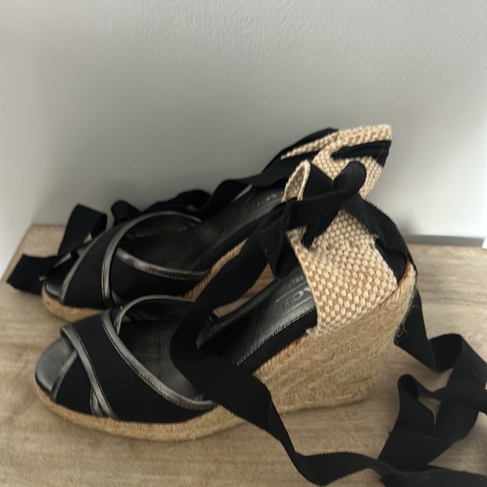 Early 2000’s Vintage Black Coach Espadrilles Sz 5 - Picture 2 of 3